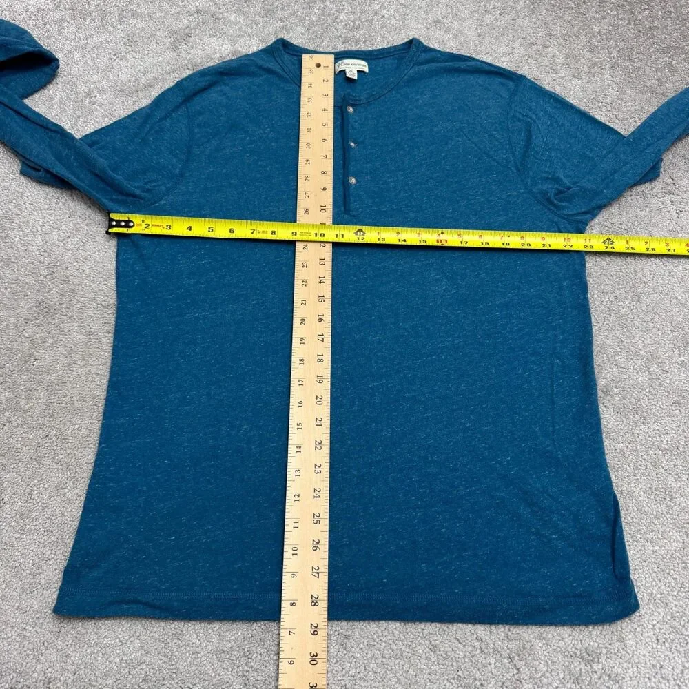 J.Crew Knit Goods Slim Flagstone Marled Henley Long Sleeve shirt Mens XL Blue